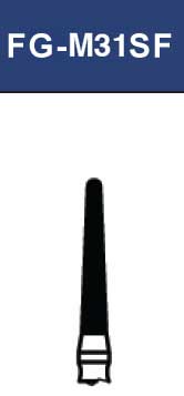 Strauss & Co FG Diamond Burs Round End Taper 016, set of 3, for dental IPR procedures, with textured diamond surface.