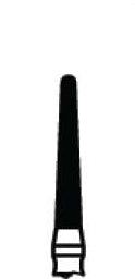 Strauss & Co FG Diamond Burs Round End Taper 016, set of 3, for dental IPR procedures, with textured diamond surface.