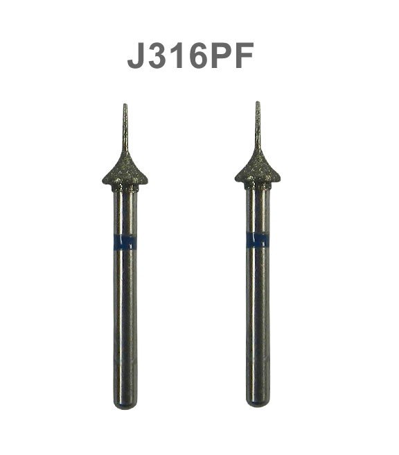 Strauss & Co Magic Touch IPR Diamond Burs 0.4 mm, two-piece set for dental procedures, shown in the image.