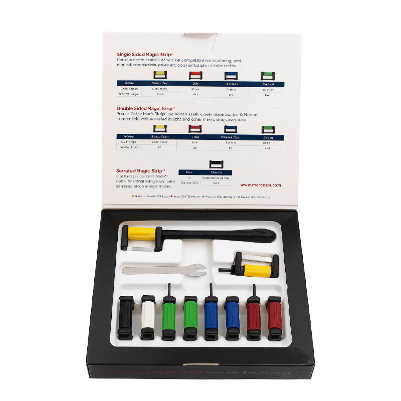 Strauss & Co Reciprocal Magic Strips Kit for burs and IPR procedures, featuring dental strips and tools for precise treatment.