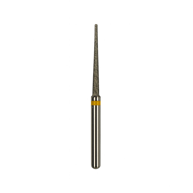 Strauss & Co FG Diamond Burs Needle 012 for IPR, fine Z11, 6-pack, shown in close-up with metal burs and textured tips.