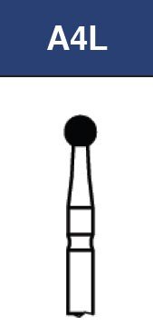 Strauss & Co FG Diamond Burs Surgical Length Round 022, coarse, three-pack, dental drilling burs, high-precision surgical burs