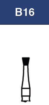 Strauss & Co FG Diamond Burs Inverted Cone 016, coarse, 6-pack, for dental grinding and shaping in a professional dental setting.