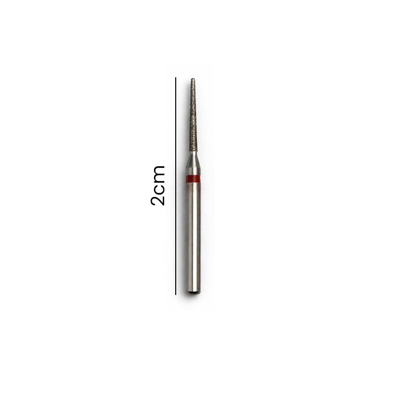 Strauss & Co FG Diamond Burs round end taper 010, coarse, set of 6, used for precise dental or jewelry grinding and shaping.