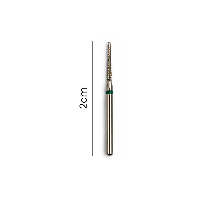 Strauss & Co FG Diamond Burs Round End Taper 010 set of 6, featuring coarse diamond grit for precise dental grinding tools