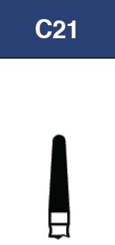 Strauss & Co FG Diamond Burs Round End Taper 018 in a 6-pack, showing coarse diamond grit for precision dental or jewelry grinding.