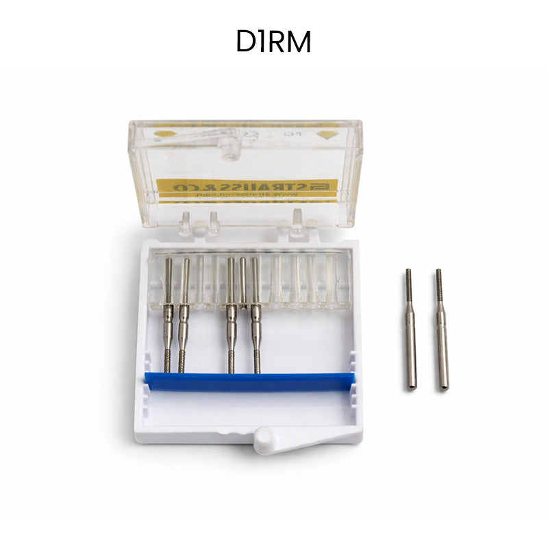 Strauss & Co FG Diamond Burs Cylinder Rounded Shoulder 010, coarse grit, set of six dental burs with diamond-coated cutting edges