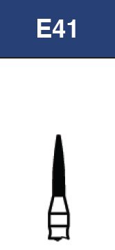 Strauss & Co FG Diamond Burs Flame 012 coarse dental burs, 6-pack, with textured flame shape for precision grinding.