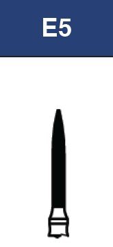Strauss & Co FG Diamond Burs Flame 014 set, coarse dental burs in a 6-pack, designed for precise cutting and shaping.