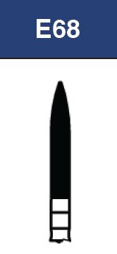 Strauss & Co FG Diamond Burs Flame 018 coarse dental burs in a pack of six, showing the flame-shaped design and diamond coating.