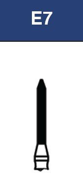 Strauss & Co FG Diamond Burs Pointed Cylinder 012, coarse grit, set of 6, used for precision dental or industrial grinding.