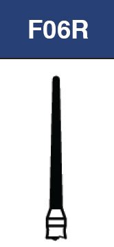 Strauss & Co FG Diamond Burs Round End Taper 012, coarse grit, shown in a 6-pack for dental or industrial grinding applications.