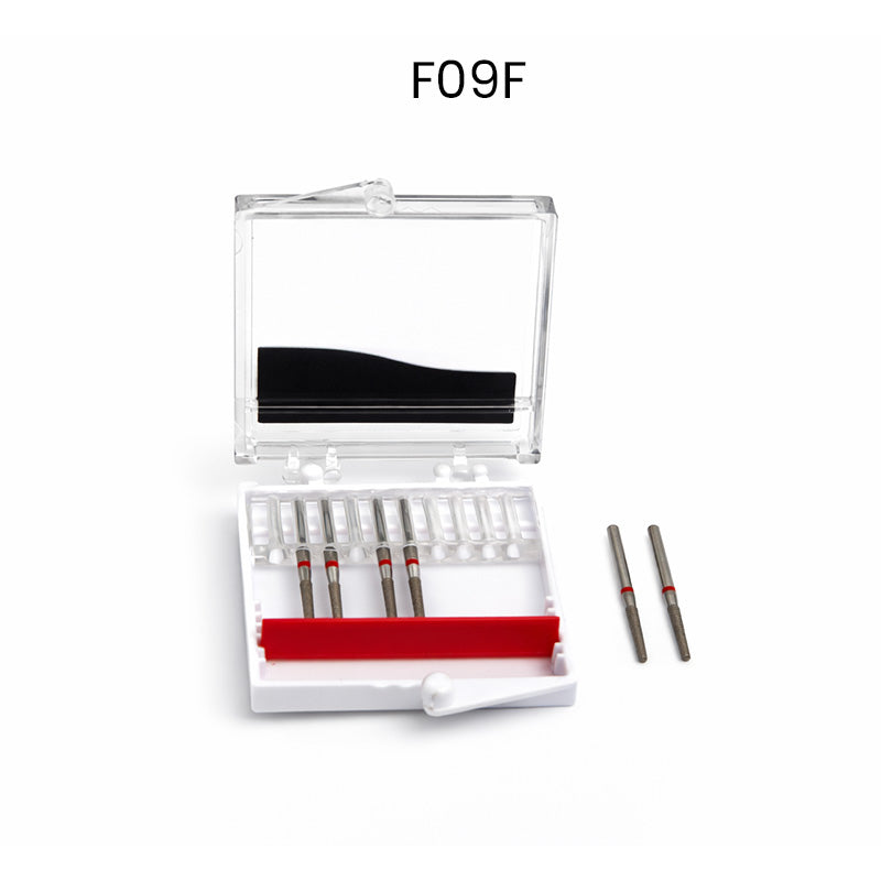 Strauss & Co FG Diamond Burs Flat End Taper 016, coarse, set of 6 dental burs for precision grinding and shaping.