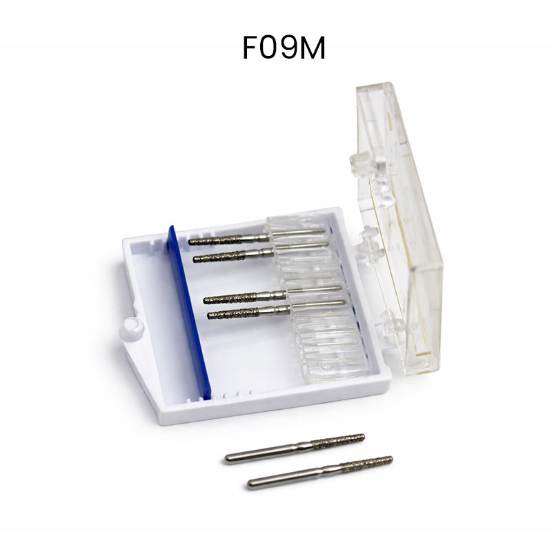 Strauss & Co FG Diamond Burs Flat End Taper 016 set of 6, coarse diamond dental burs for precision shaping and grinding.