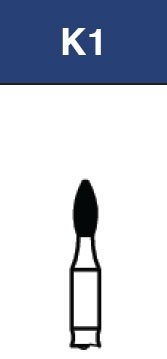 Strauss & Co FG Diamond Burs Egg/Football 016, coarse grit, 6-pack, dental rotary burs for cutting and shaping.