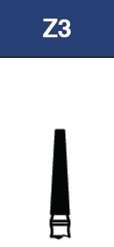 Strauss & Co FG Diamond Burs Flat End Taper 018, coarse, 6-pack, dental drill burs with diamond coating for precise cutting.