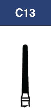 Strauss & Co FG Diamond Burs set with round end taper 014 coarse H9, 6-piece pack for dental and precision grinding applications.