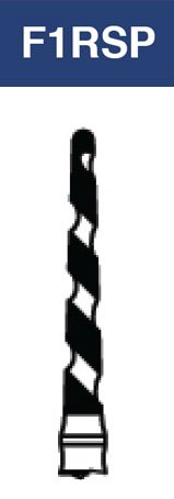 Pair of Strauss & Co FG Diamond Burs, Cool Cut 016 Medium, shown in a 2-pack for dental or grinding applications.
