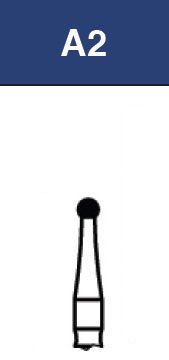 Strauss & Co FG Diamond Burs Round 014 A2 set of 6, fine diamond dental burs for precise cutting and shaping.