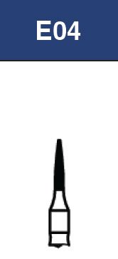 Set of Strauss & Co FG Diamond Burs Flame 010, fine grit, 6-piece pack, used for precision grinding and shaping.