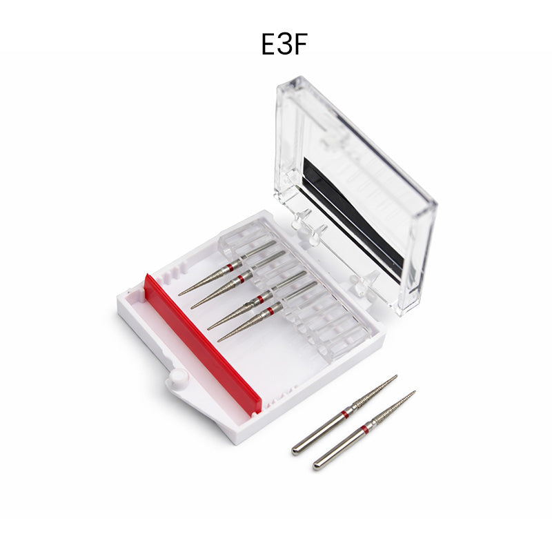 Strauss & Co FG Diamond Burs Needle 016, fine grit, 6-pack, dental rotary burs with slender needle shape for precise grinding.