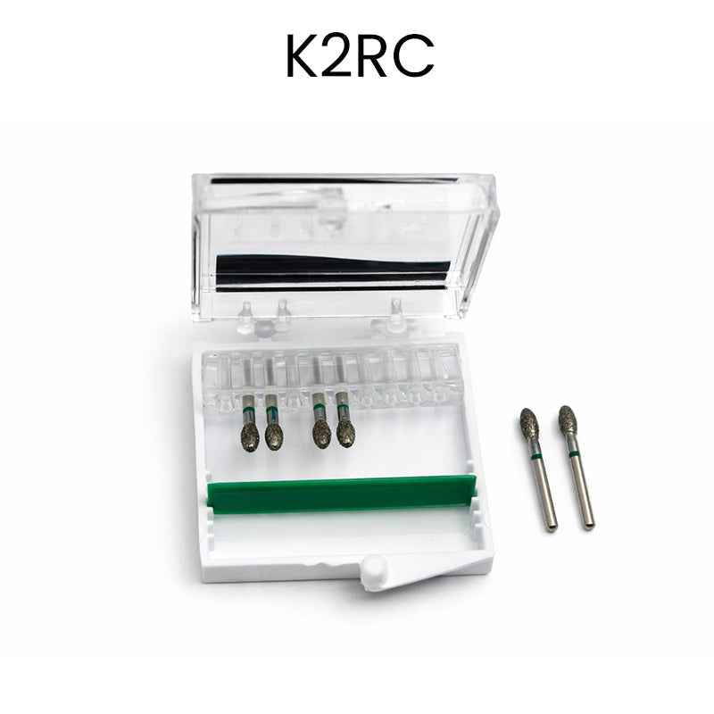 Strauss & Co FG Diamond Burs Egg/Football 023, fine grit, 6-pack for dental or precision grinding tools.