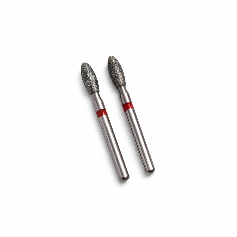 Set of Strauss & Co FG Diamond Burs Egg and Football Shape, fine grit, 6-piece pack for dental or precision grinding tools.
