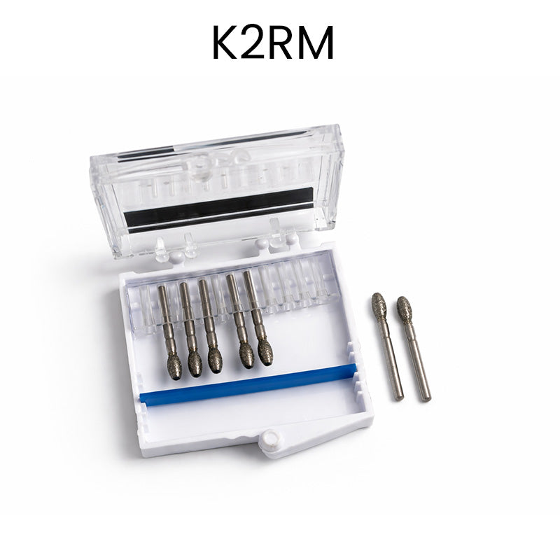 Strauss & Co FG Diamond Burs Egg and Football Shapes, Fine Grain, 6-pack for dental or industrial grinding and shaping.