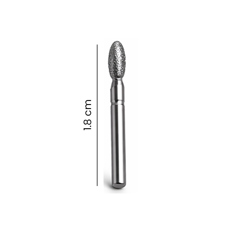 Strauss & Co FG Diamond Burs Egg/Football 023, fine grit, set of 6 dental burs for precise drilling and shaping.