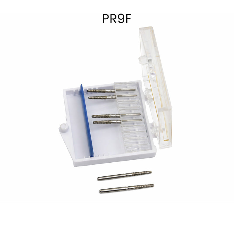 Strauss & Co FG Diamond Burs End Cutting 010 Medium L22, 3-pack, for precise dental or industrial grinding and shaping.