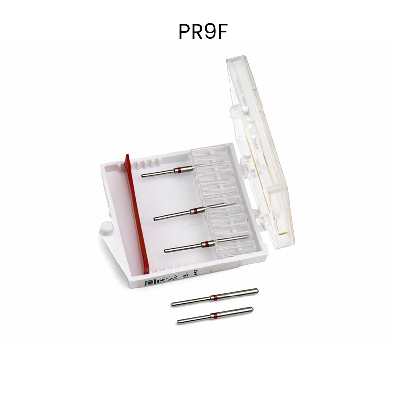 Strauss & Co FG Diamond Burs End Cutting 010 Medium L22, set of 3 for precise dental or jewelry engraving and shaping.