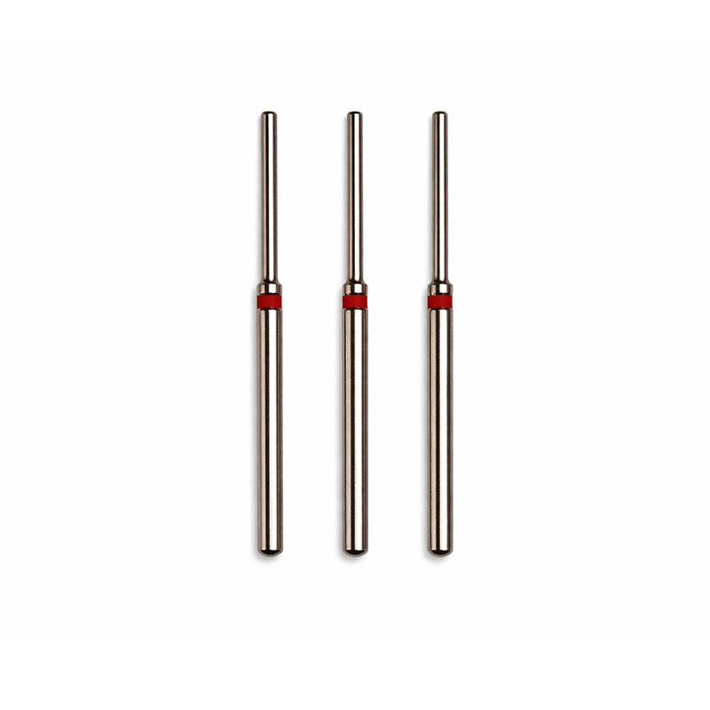 Strauss & Co FG Diamond Burs End Cutting 010 Medium L22, set of 3 for precise dental or craft cutting tasks.