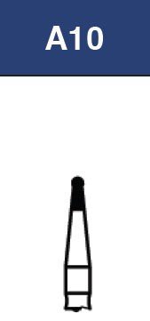 Strauss & Co FG Diamond Burs Round Neck 009, set of 6, professional dental burs with durable diamond tips for precise cutting.