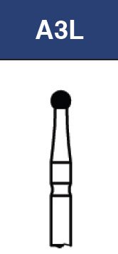 Strauss & Co FG Diamond Burs Surgical Length Round 018, dental burs, six-piece pack, high-precision dental drilling tools