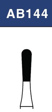 Pair of Strauss & Co FG Diamond Burs Pear 014, dental burs in a 6-pack, featuring medium grit for precise dental grinding.