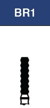 Strauss & Co FG Diamond Burs Gross Reduction 018, set of 6 FG diamond burs for dental procedures, shown in close-up.