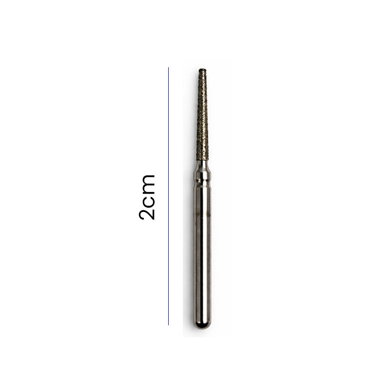 Strauss & Co FG Diamond Burs Round End Taper 012, 6-pack, professional dental burs for precise grinding and shaping.