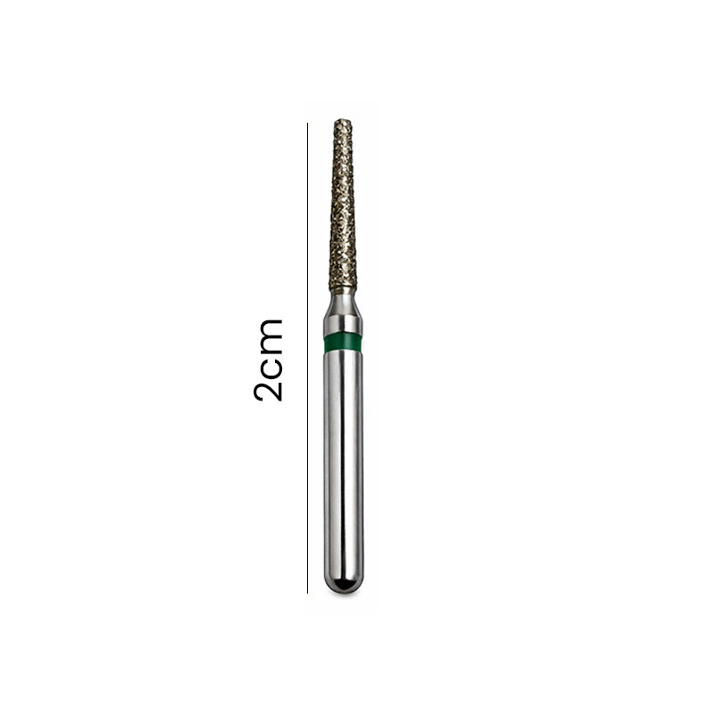 Strauss & Co FG Diamond Burs Round End Taper 012, set of 6, for precision dental or industrial grinding and shaping tools.