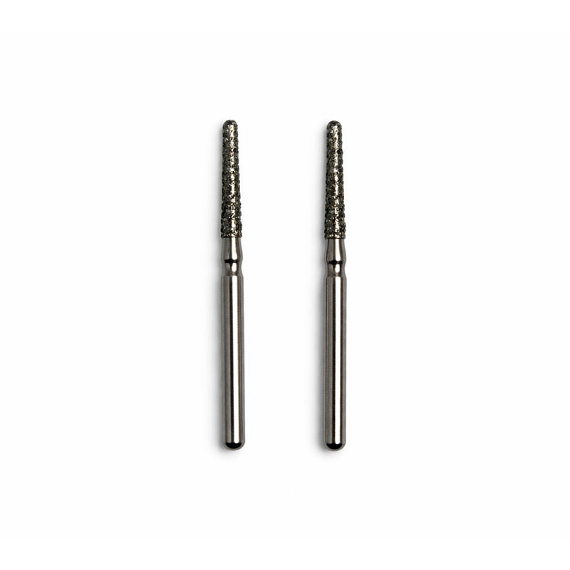 Strauss & Co FG Diamond Burs Round End Taper 014, set of 6, for dental or precision grinding and shaping tools.