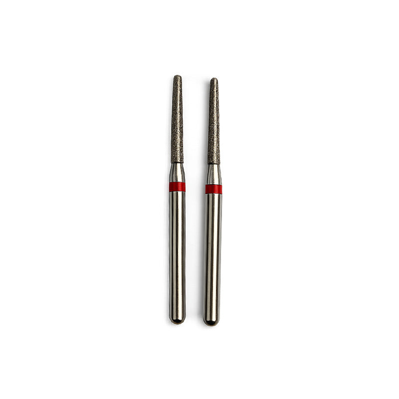 Strauss & Co FG Diamond Burs Round End Taper 014, set of 6, for dental or precision grinding applications.