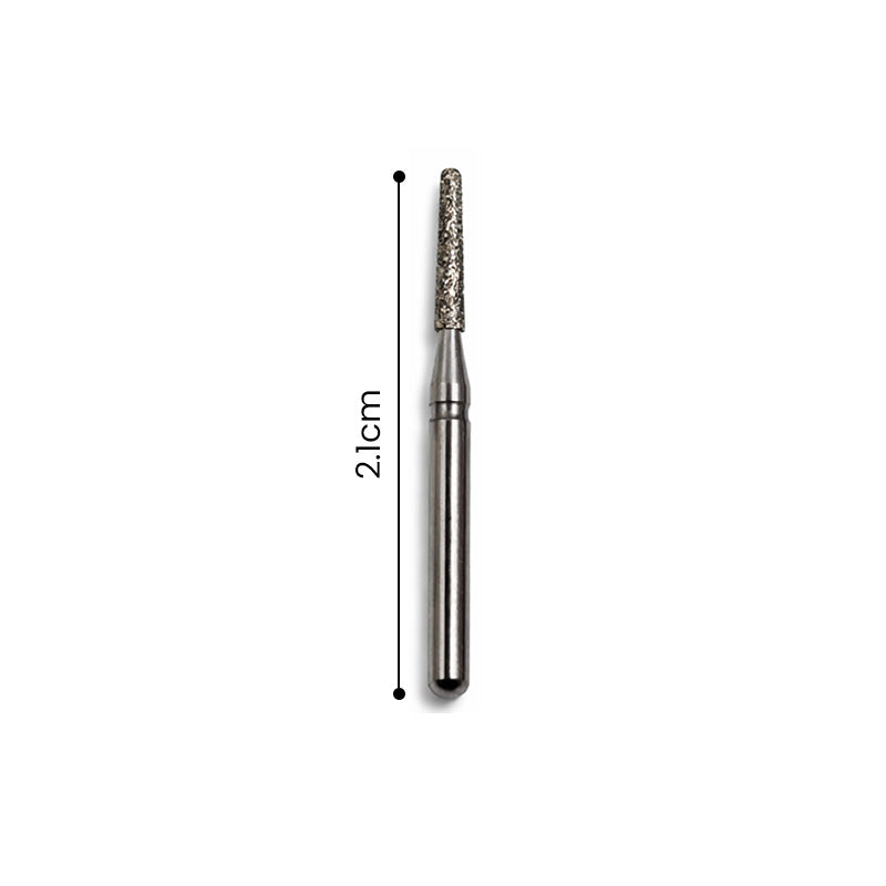 Strauss & Co FG Diamond Burs Round End Taper 014, set of 6, for precise grinding and shaping in dental or jewelry work.