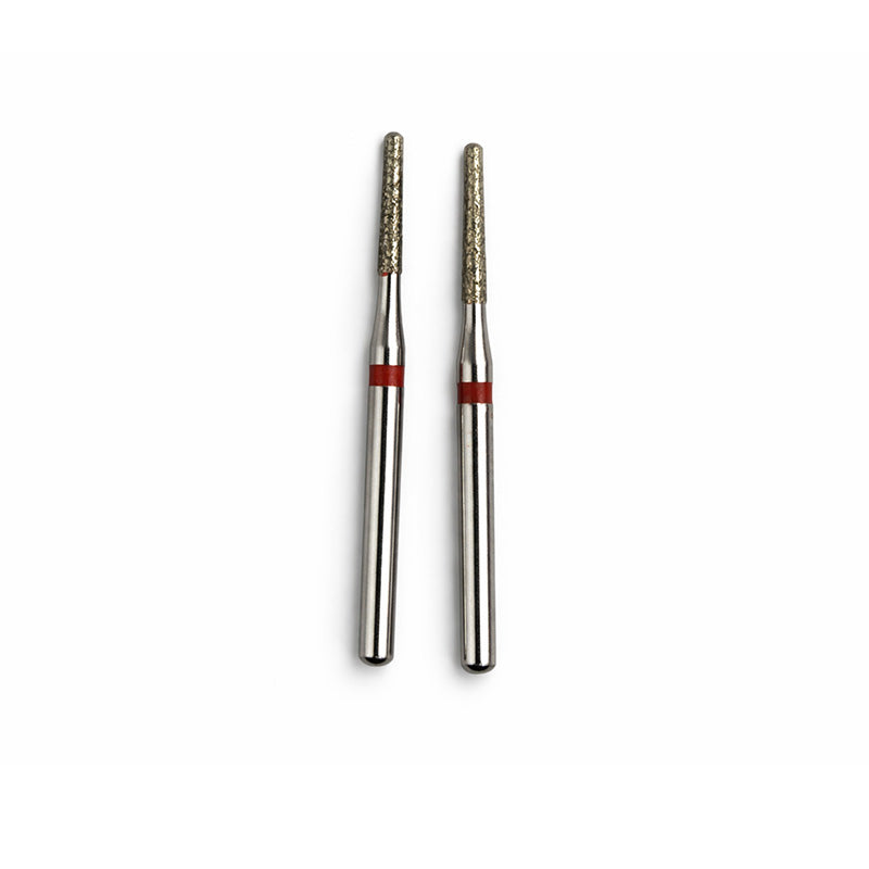 Strauss & Co FG Diamond Burs Round End Taper 014, 6-pack, for dental or rotary tools, featuring durable diamond coating.