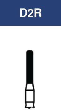 Strauss & Co FG Diamond Burs Cylinder Rounded Shoulder 014, set of 6, high-precision dental burs for fine grinding and shaping.