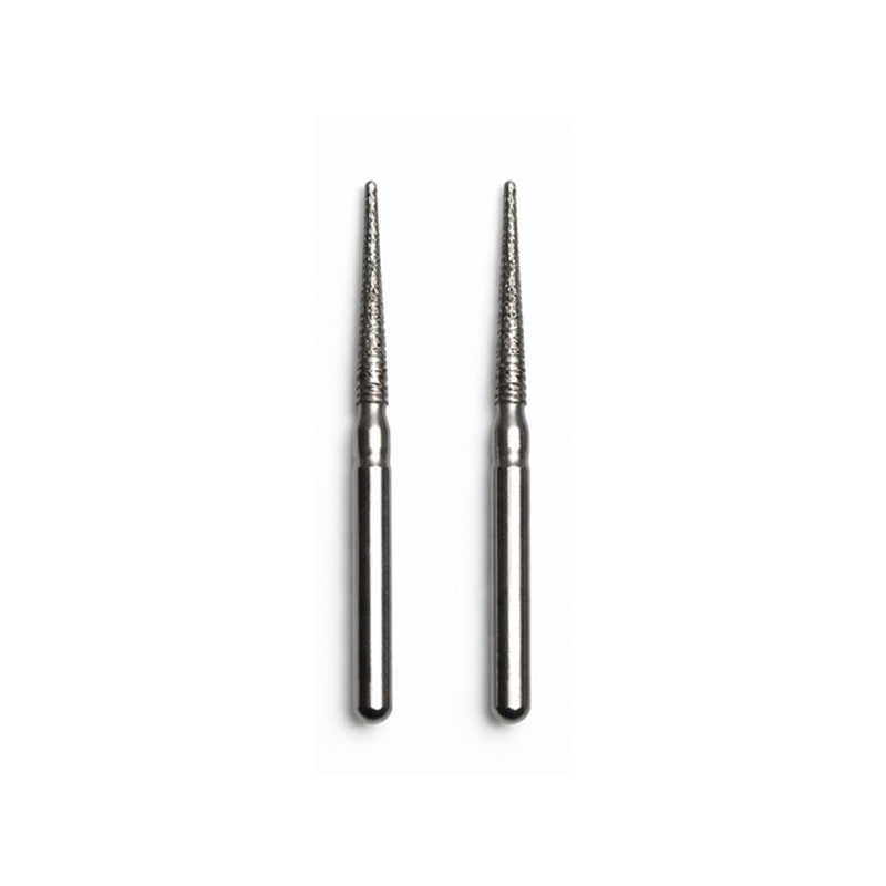 Strauss & Co FG Diamond Burs Needle 014, 6-pack, small rotary dental burs with fine diamond tips for precise grinding.