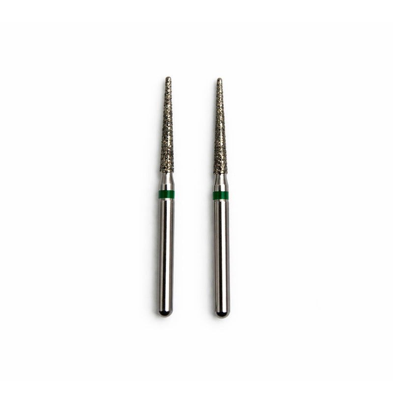 Strauss & Co FG Diamond Burs Needle 014 pack of 6, dental burs for precision grinding and shaping, shown in close-up image.