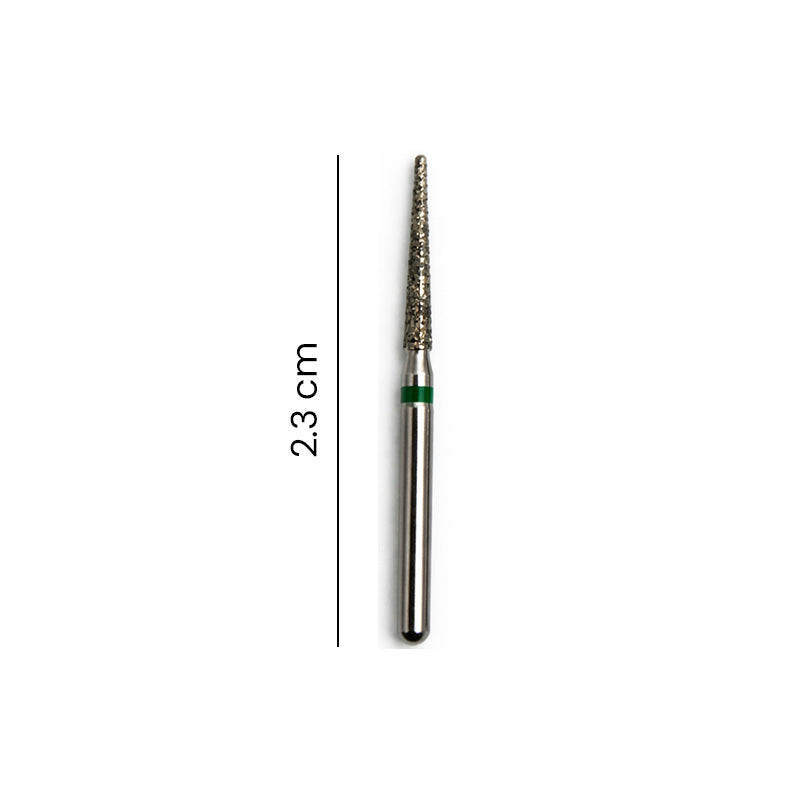 Strauss & Co FG Diamond Burs Needle 014, medium size, set of 6, used for precision grinding and cutting in dental procedures.