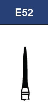 Strauss & Co FG Diamond Burs Flame 010, medium grit, 6-pack, dental burs for precision grinding and shaping.
