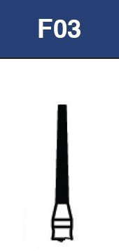 Strauss & Co FG Diamond Burs Flat End Taper 012, medium grit, 6-pack, used for precise dental or jewelry grinding and shaping.