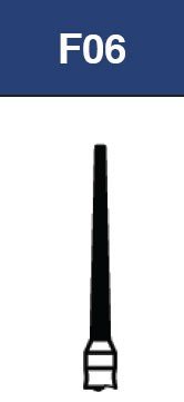 Strauss & Co FG Diamond Burs Flat End Taper 012, set of 6, used for precise grinding and shaping in dental or jewelry work