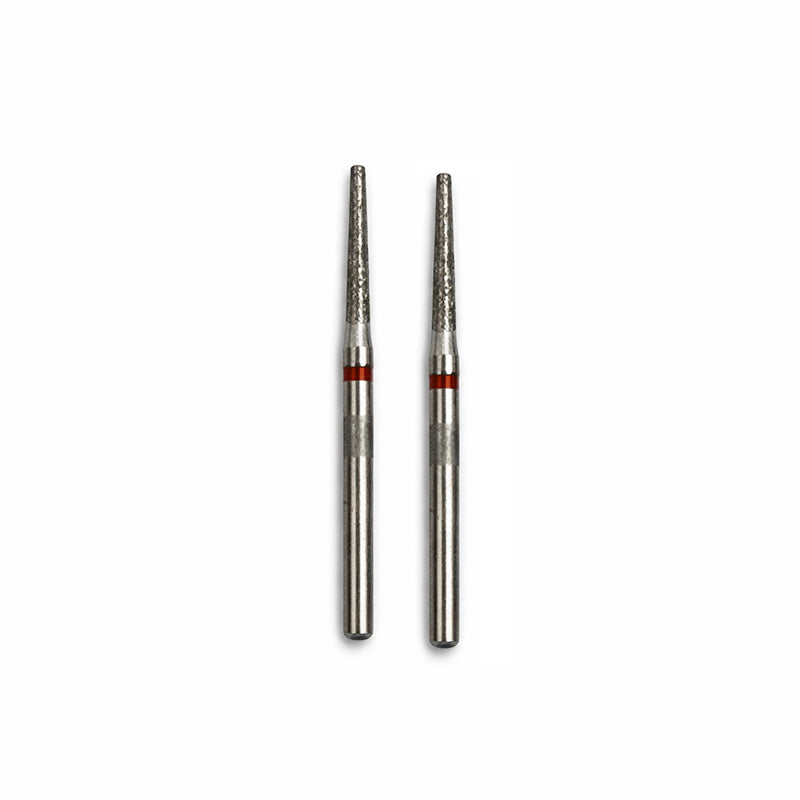 Strauss & Co FG Diamond Burs Flat End Taper 014 set of 6, dental burs with diamond-coated tips for precision grinding.